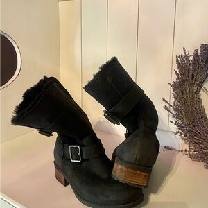 UGG Black Fur-Lined Boots